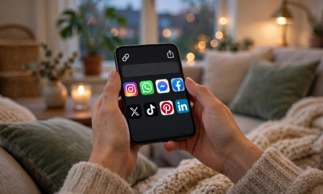 Shortened links and earnings statistics on a phone screen