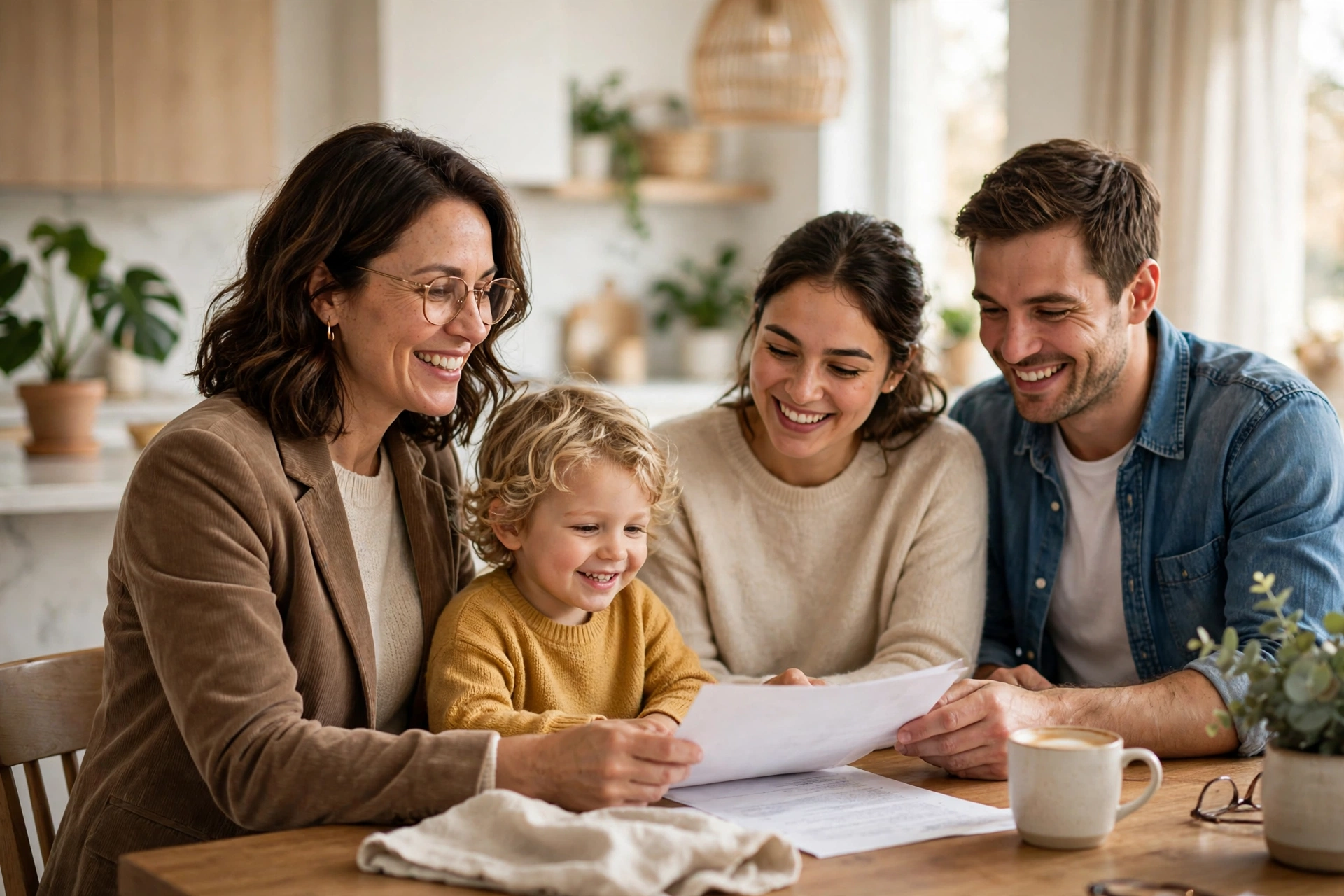 A financial advisor explaining what is permanent life insurance and how it is used for beginners to a young family at home